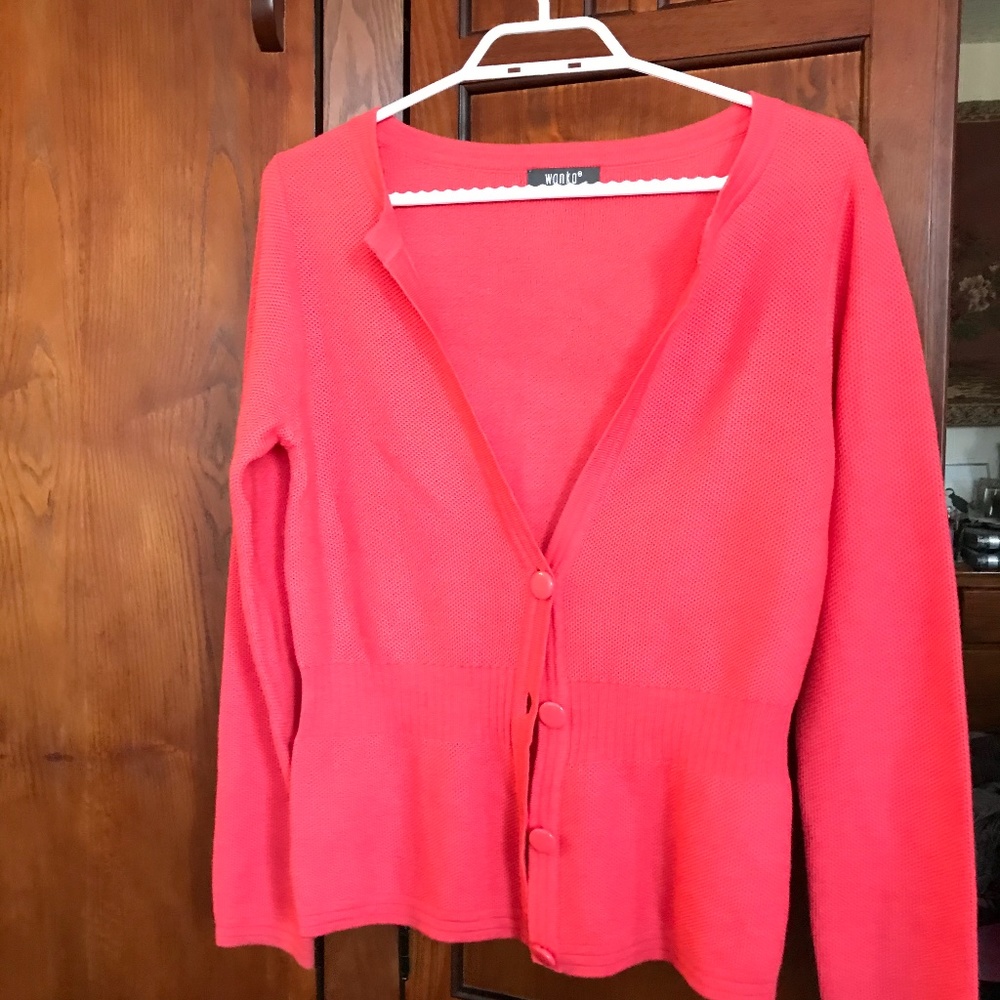 Orange Wanko Cardigan, Size F.             19-4DOG